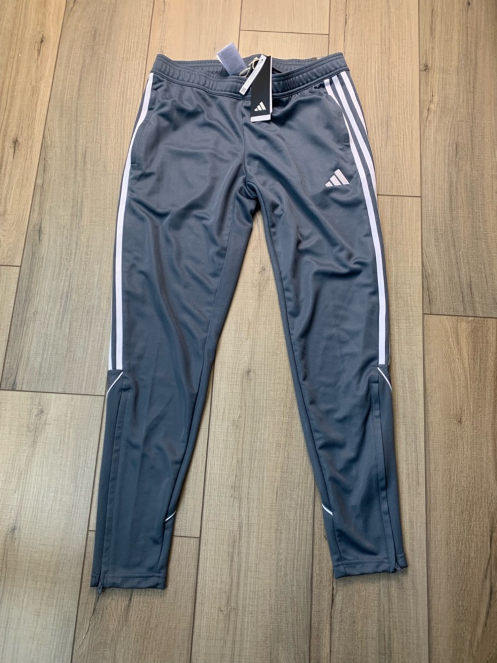 *New* Adidas Grey Performance Track Pants with White Stripes